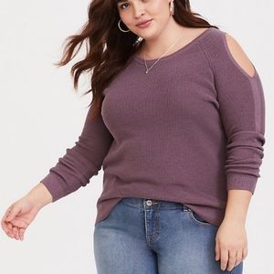 Torrid Purple Cold Shoulder Sweater size 3